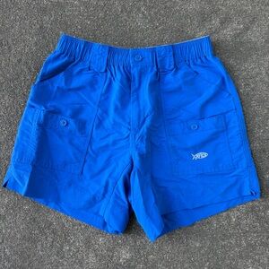 AFTCO 6” Original Fishing Utility Shorts Size 32 Royal Blue Outdoor Performance